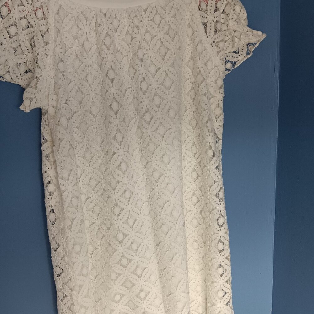 Dress Barn‎ Women's White Lace Dress Size 16 Cottagecore Boho - Picture 2 of 6